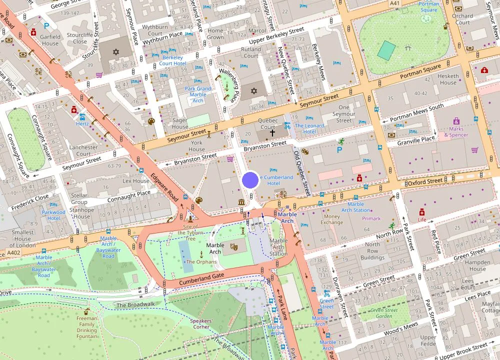 Map: The Cumberland, London